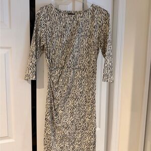 J. McLaughlin Black and White Patterned Dress